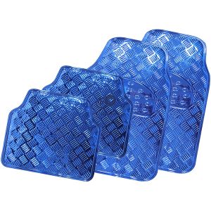 Roadster Aluminium Blue Car Mat Set 4pc