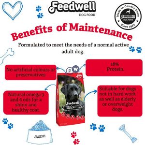 Feedwell Maintenance Low Fat Natural Kibble Dog Food 2.5kg Expired