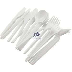 Plastic Assorted Cutlery White 48 Pack