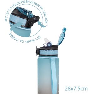 Sports Pull-up Sipper Blue Ombre Water Bottle 1l