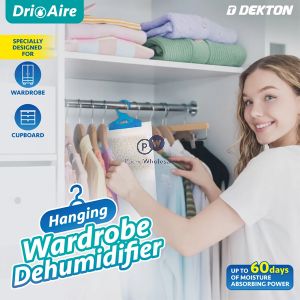Dekton Dri Aire Hanging Wardrobe Dehumidifier 180g