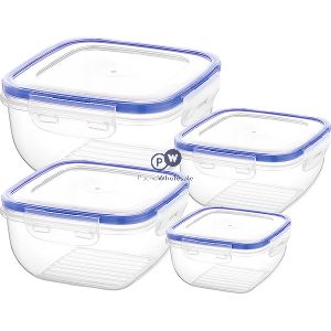 Bager Click & Lock Square Food Storage Container Set 4pc