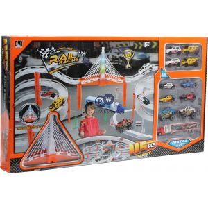 Rail Racing 115pc Metal Car Play Set