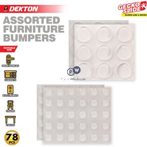 Dekton Gecko Slide Assorted Adhesive Furniture Bumpers 78pc