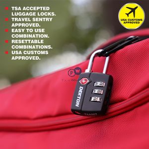 Dekton 3 Digit Combination Tsa Approved High Security Travel Padlock 30mm
