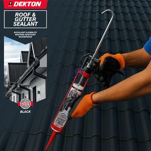 Dekton Black Waterproof Roof & Gutter Sealant 290ml Cdu