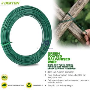 Dekton Green Pvc Coated Galvanised Wire 1.6mm X 30m