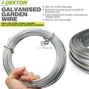 Dekton Galvanised Metal Garden Wire 25mm X 25m