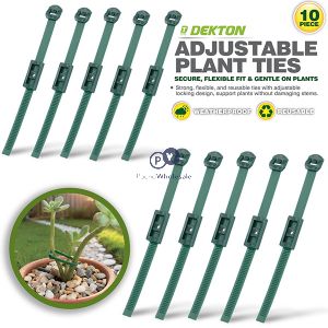 Dekton 14cm Green Adjustable Plant Ties 10 Pack