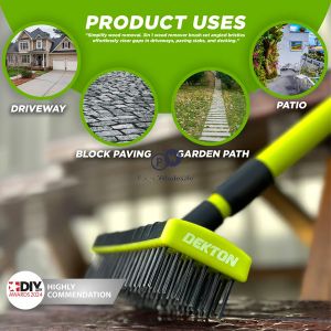 Dekton 3-in-1 Extendable Weed Removal Brush Set 80cm X 140cm