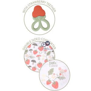 Hugs & Kisses Garden Tales Strawberry Baby Teether Comforter 20cm X 22cm