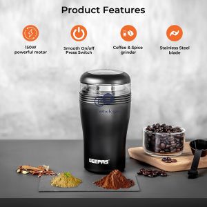 Geepas 150w Stainless Steel Powerful Coffee & Spice Grinder 40g