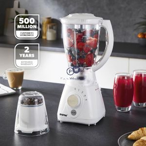 Geepas White 550w 2-in-1 Food Blender & Grinder 1.5l