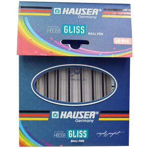 Hauser Gliss Black & Blue Premium Ball Pens 10 Pack