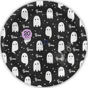 Halloween Disposable Ghost Paper Plates 23cm 20 Pack Cdu