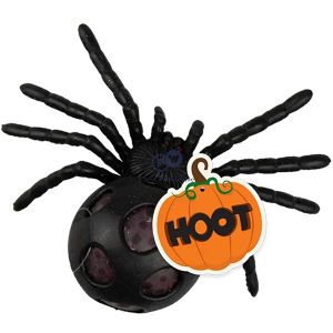 Hoot Halloween Black Neon Bead Squishy Spider Cdu Assorted Colours