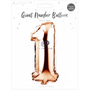 Pop Rose Gold Foil Number Balloon 65cm Assorted