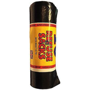 Rm Extra Heavy Duty 180g 10pk Black Refuse Sacks (115l)