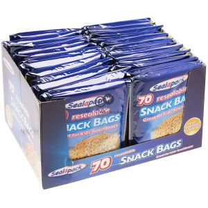 Sealapack Resealable Snack Bags 70 Pack Cdu