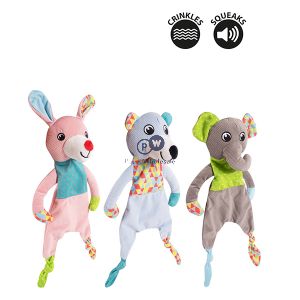 Smart Choice Small Dog & Puppy Squeaky Crinkle Plush Dog Toy Assorted Colours