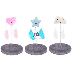 Smart Choice Plush Spring Stand Feather Kitten Toy Assorted Colours