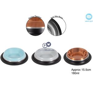 Smart Choice Stripe Stainless Steel Pet Bowl 180ml Assorted