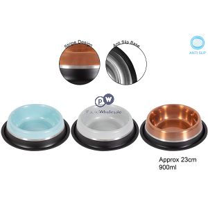 Smart Choice Stripe Stainless Steel Pet Bowl 900ml Assorted