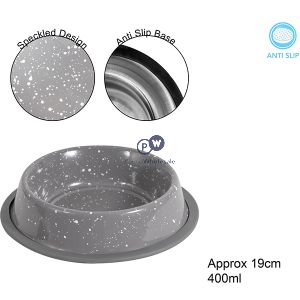 Smart Choice Speckled Stainless Steel Pet Bowl 400ml