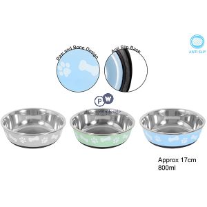 Smart Choice Anti-skid Paw Print & Bone Pet Bowl 800ml Assorted Colours