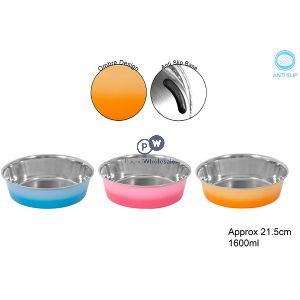 Smart Choice Summer Ombre Stainless Steel Pet Bowl 1600ml Assorted Colours