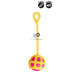 Smart Choice Squeaky Strong Rubber Yoyo Dog Toy 33cm Assorted Colours