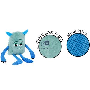 Smart Choice Squeaky Plush Crinkle Monster Dog Toy Assorted Colours
