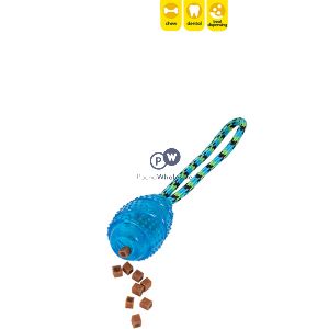 Smart Choice Rope & Rubber Treat Dispensing Dog Toy 32cm Assorted Colours