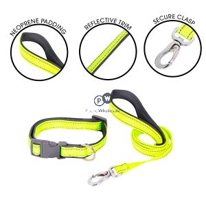 Smart Choice Reflective Soft Touch Dog Collar & Lead Set Assorted Colours