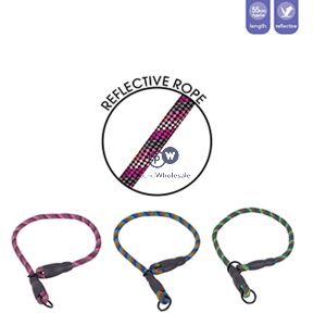 Smart Choice Reflective Rope Slip Dog Collar 55cm Assorted Colours