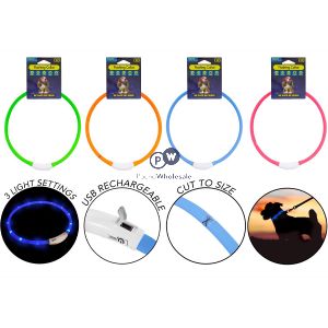 Smart Choice Led Flashing Silicone Dog Collar Assorted Colours