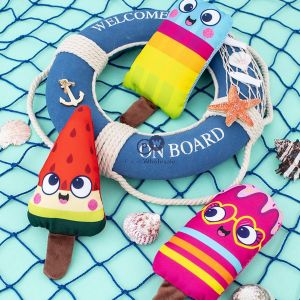 Smart Choice Hydrating Squeaky Plush Ice Lolly Dog Toy 22cm Assorted