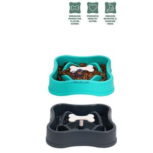 Smart Choice Rotating Bone Slow Feeder Dog Bowl 2 Assorted Colours