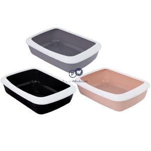 Smart Choice Pp Cat Litter Tray 41cm X 31cm X 11.5cm Assorted Colours