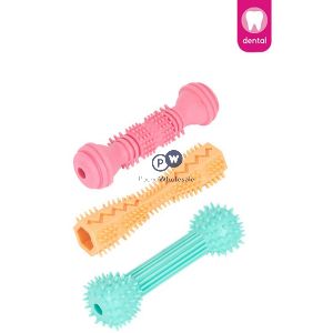 Smart Choice Textured Rubber Baton Puppy Toy 14cm Assorted