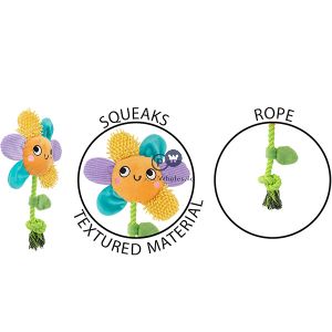 Smart Choice Multi-texture Plush & Rope Flower Puppy Toy 26cm