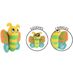 Smart Choice Squeaky Crinkle Plush Flying Insect Puppy Toy 21cm Assorted