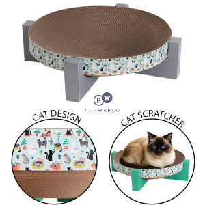 Smart Choice Catnip Raised Round Cardboard Cat Scratcher 34cm Assorted Colours