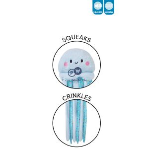 Smart Choice Squeaky Crinkle Plush Jellyfish Dog Toy 43cm Assorted Colours