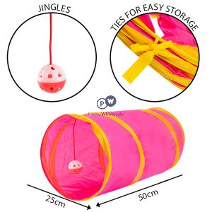 Smart Choice Jingle Ball Cat Play Tunnel 50cm X 25cm Assorted Colours