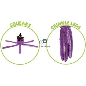 Smart Choice Halloween Squeaky Crinkle Plush Octophelia Octopus Dog Toy 48cm Assorted Colours