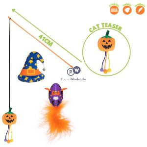Smart Choice Halloween Catnip Wicked Wand Cat Teaser Toy 41cm 3 Pack