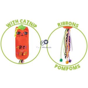 Smart Choice Halloween Ribbons Pompoms Catnip Spooky Kicker Cat Toy 32cm