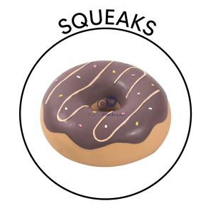 Smart Choice Squeaky Latex Donut Dog Toy 9cm Assorted Colours