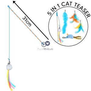 Smart Choice 5-in-1 Replaceable Head Interactive Cat Teaser Assorted